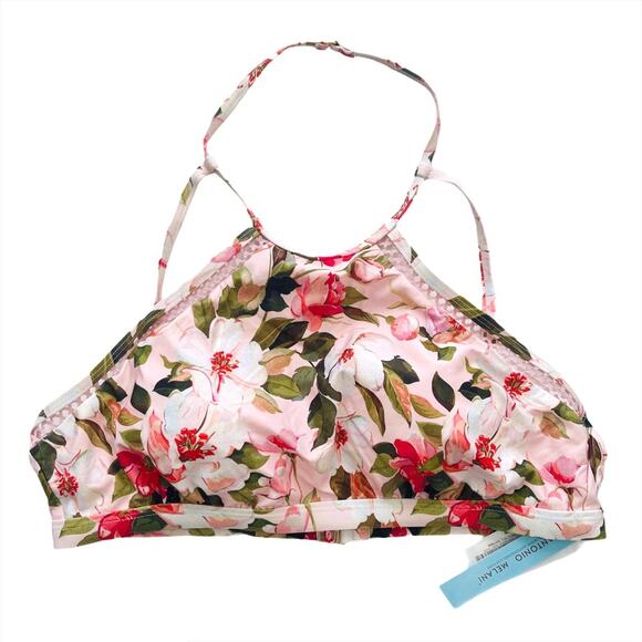 ANTONIO MELANI NWT Green Leaf & Pink Rose Floral Bikini SET – Large - Picture 3 of 10